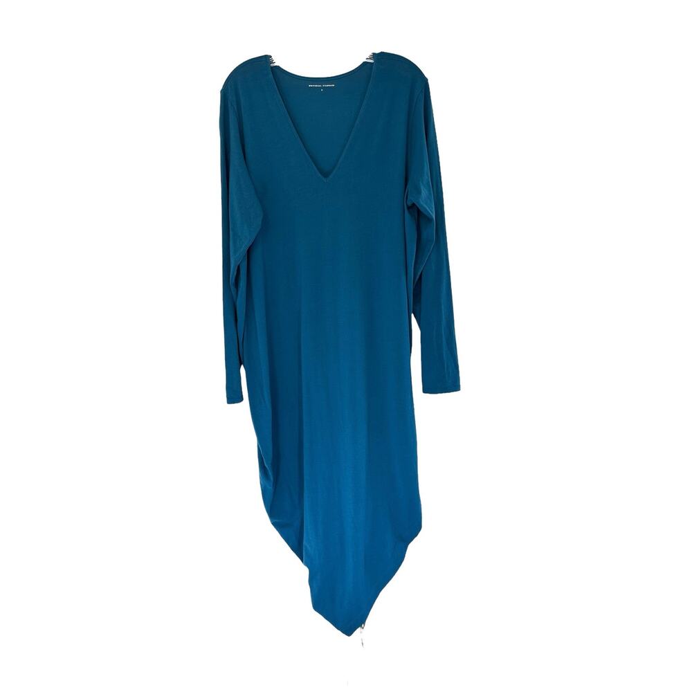Universal Standard Shirt Dress Teal Iconic Plus Basic V-Neck Geneva Size‎ 14/16
